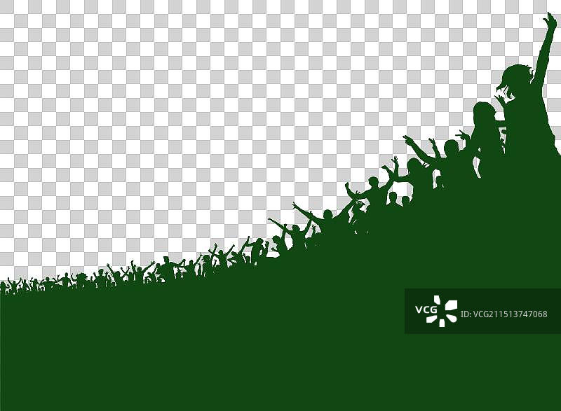 人群剪影欢呼雀跃的粉丝图片素材