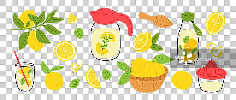 自制柠檬水夏日清新柑橘饮品图片素材
