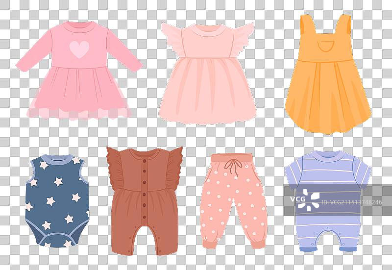 儿童服装卡通可爱小裤子连身裤图片素材