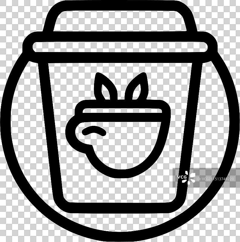 咖啡 - 黑白隔离图标图片素材