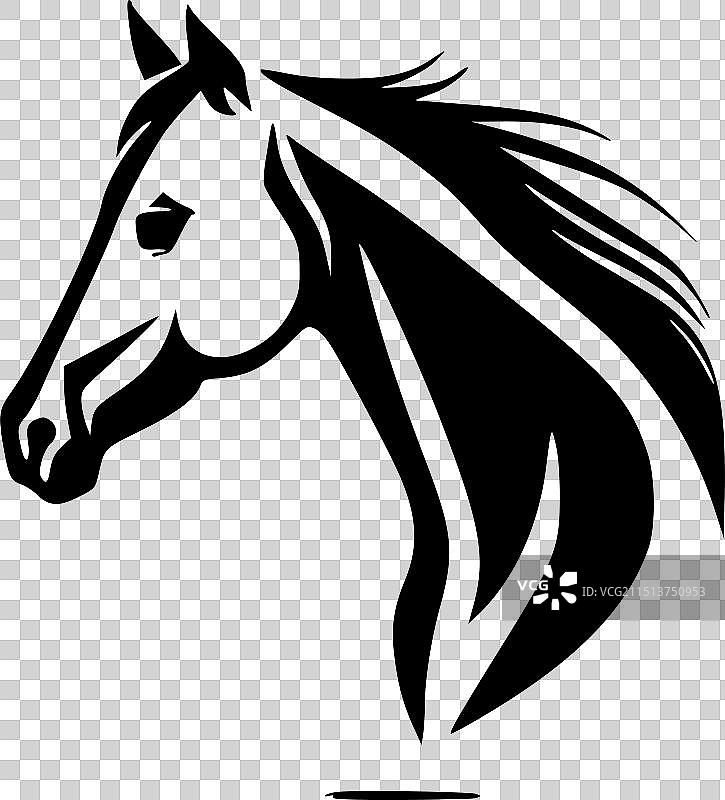 马 - 简约剪影图片素材