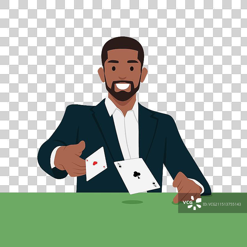 年轻男人玩扑克图片素材