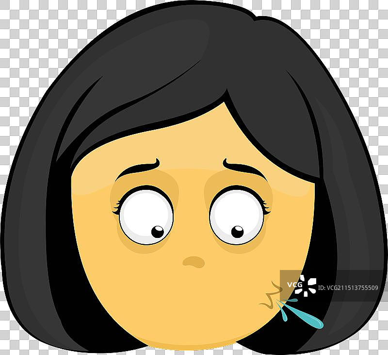 女人做吐口水表情图片素材