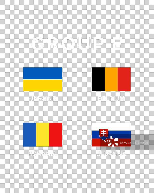 E组旗帜，欧洲国家2024年参赛队伍国家图片素材
