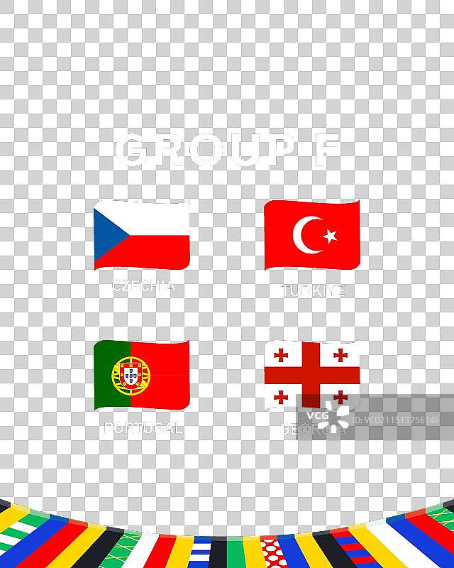 2024年欧洲国家杯小组F标志丝带队伍图片素材