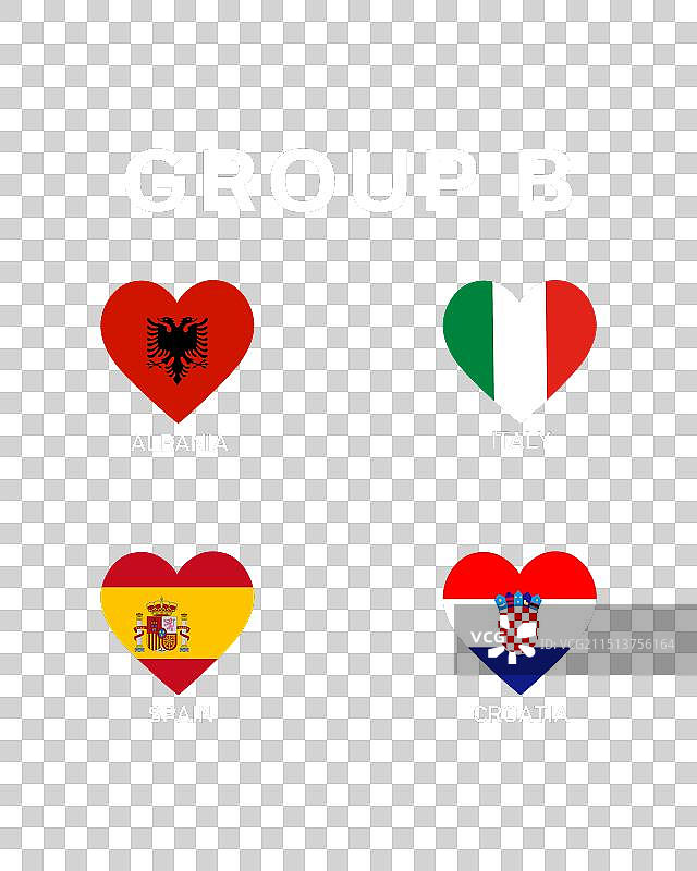 B组旗帜：2024年欧洲国家队图片素材