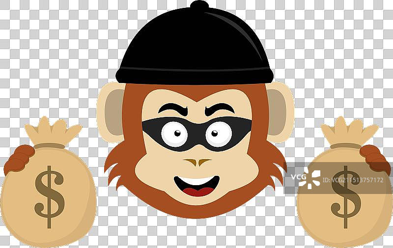 猴子头像小偷偷钱图片素材