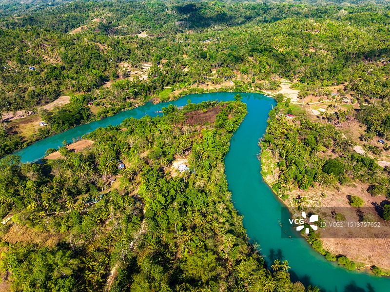 菲律宾，宿务省Cebu，保和岛Bohol，洛博克河Loboc River，东方亚马逊河，热带，航拍图片素材