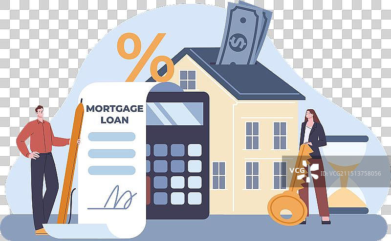 抵押贷款概念金融支持银行图片素材