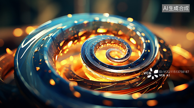 【AI数字艺术】螺旋光圈光环背景图片素材
