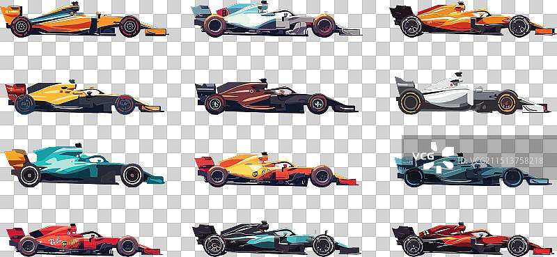一级方程式赛车侧视图图片素材