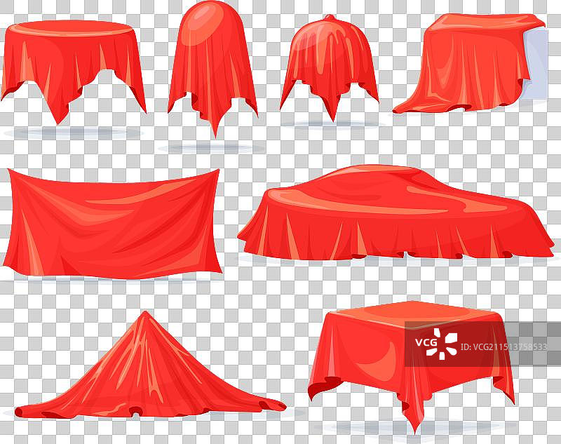 红色丝绸幕布揭开神秘面纱图片素材