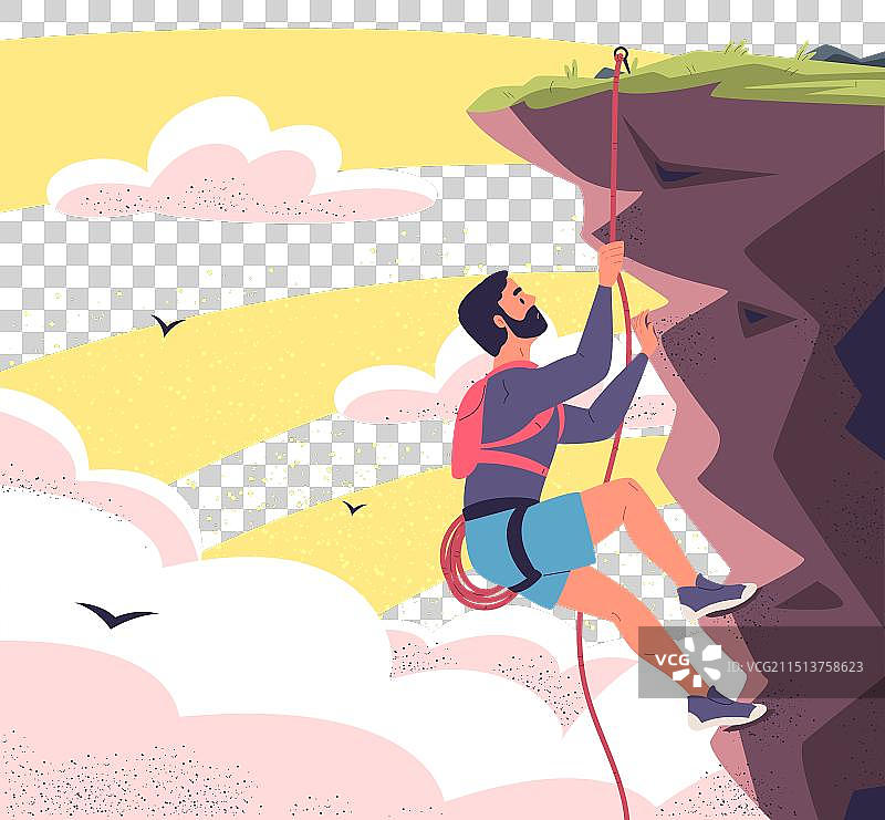 陡峭悬崖登山，自然探险图片素材