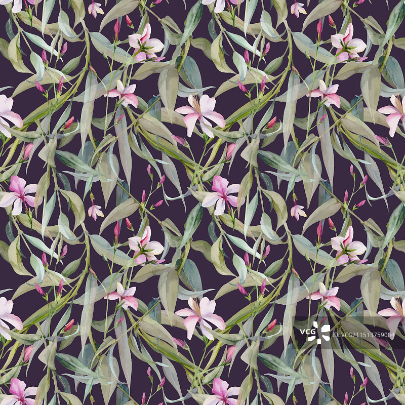 手绘水彩植物叶子图片素材