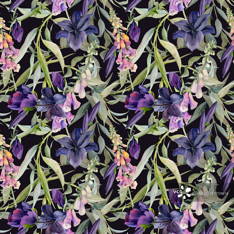 手绘水彩波西米亚植物花卉图片素材