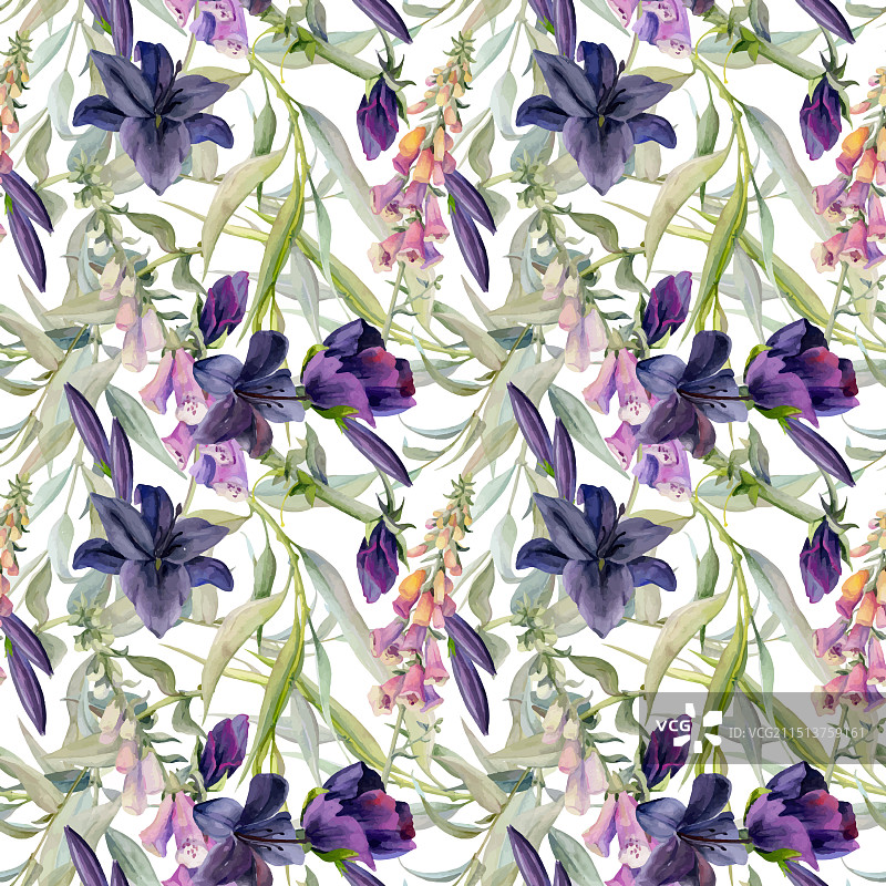 手绘水彩波西米亚植物花卉图片素材