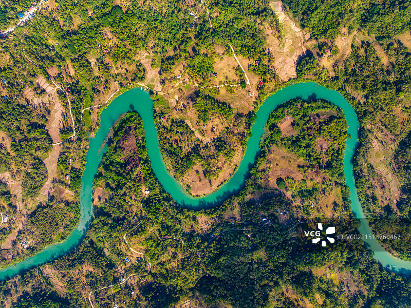 菲律宾，宿务省Cebu，保和岛Bohol，洛博克河Loboc River，东方亚马逊河，热带，航拍图片素材