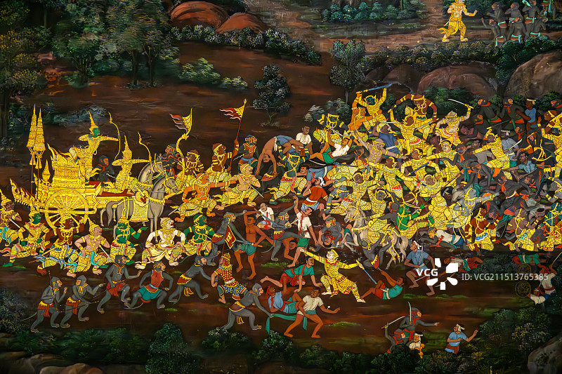 泰国曼谷大皇宫壁画图片素材