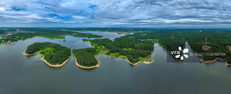 醉美岱山湖+安徽省合肥市肥东县古城镇岱山湖旅游度假区图片素材