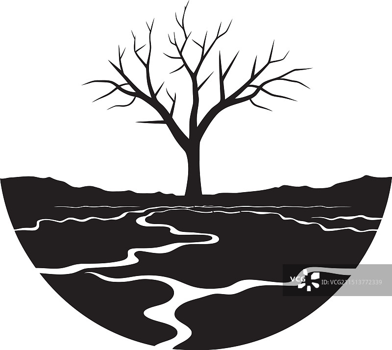 干旱土地焦沙的干旱英亩标志图片素材