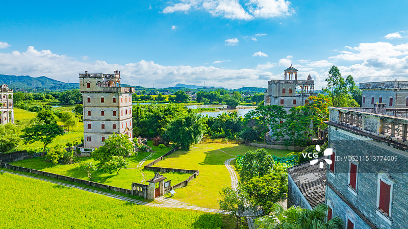 广东江门开平碉楼自力村碉楼群图片素材