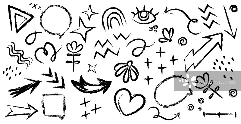 木炭铅笔或蜡笔涂鸦图片素材