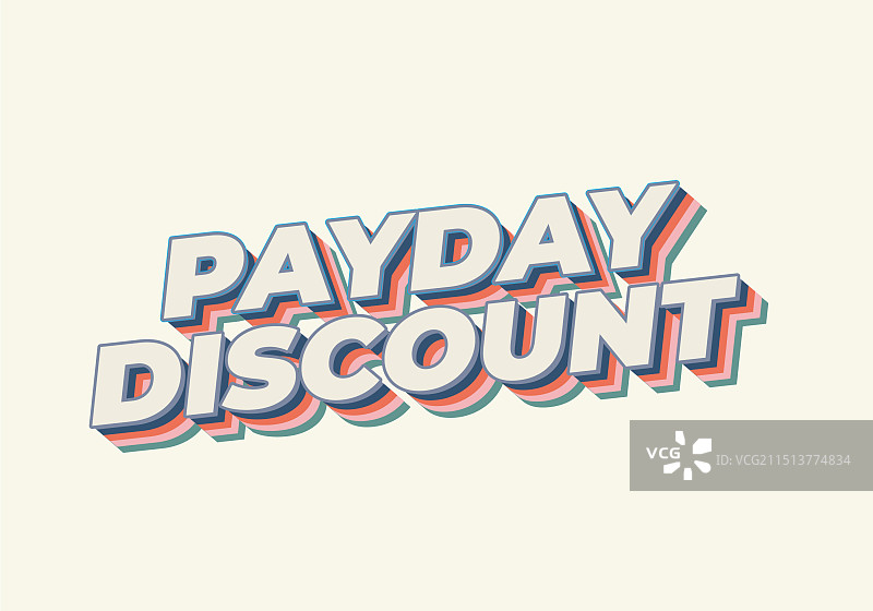 3D风格的工资日折扣文本效果图片素材