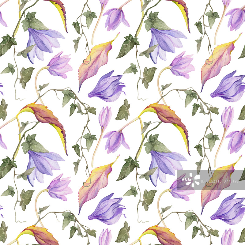 手绘水彩破旧风波西米亚植物图片素材