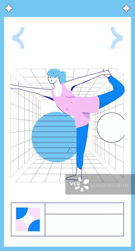 练习瑜伽身心健康扁平矢量人物概念运营手绘插画图片素材