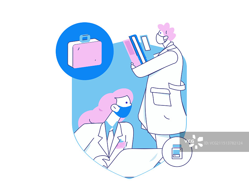 医疗人物抗疫扁平矢量概念运营手绘插画图片素材