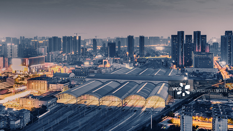 汉口火车站夜景图片素材
