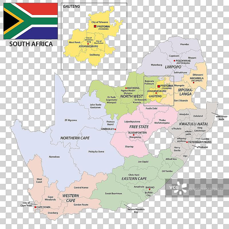 南非行政地图图片素材