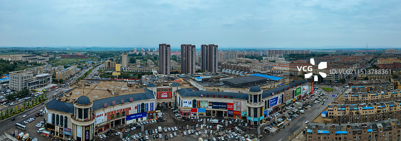 灯塔市 沈营街 葛西河公园 大市场购物中心 航拍图片素材