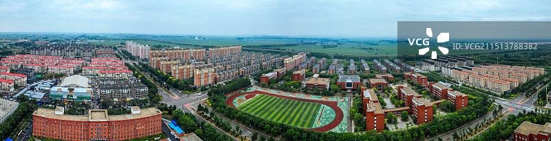 灯塔市 沈营街 葛西河公园 大市场购物中心 航拍图片素材