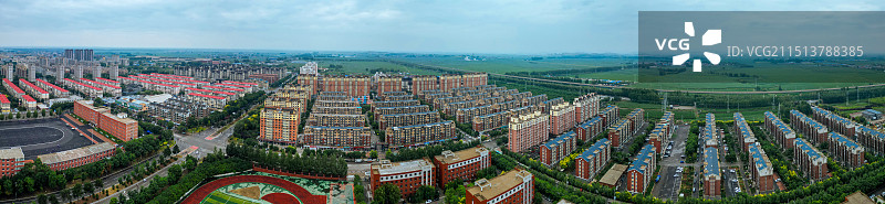 灯塔市 沈营街 葛西河公园 大市场购物中心 航拍图片素材