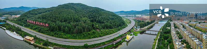 通化县 团结广场 英华街 广电大厦 丽景花园 人民医院图片素材