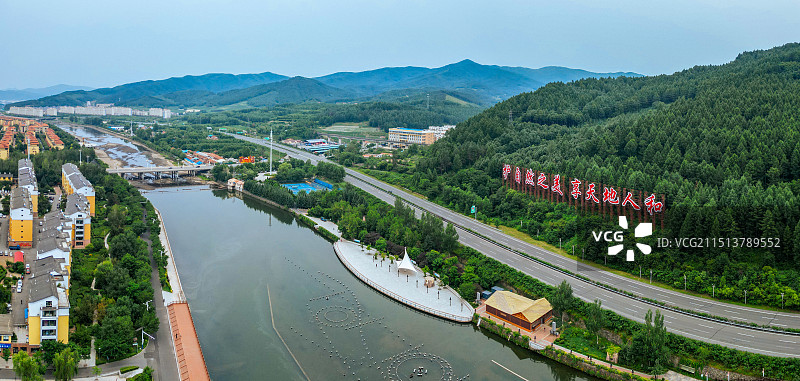 通化县 团结广场 英华街 广电大厦 丽景花园 人民医院图片素材