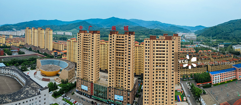 通化县 团结广场 英华街 广电大厦 丽景花园 人民医院图片素材