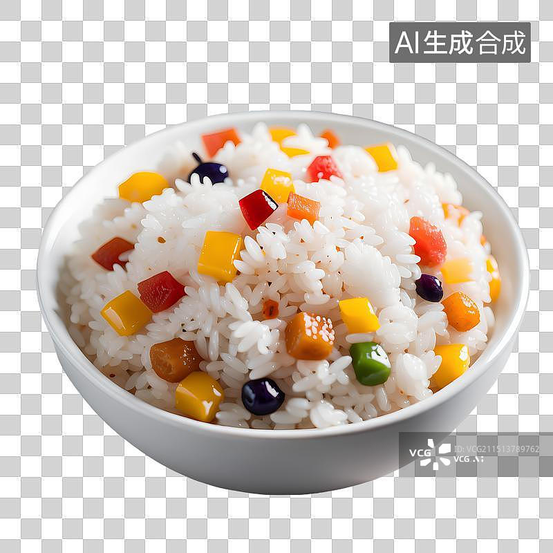 【AI数字艺术】一碗什锦炒饭，米饭图片素材