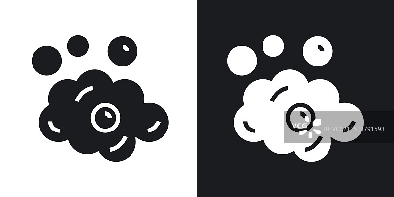 实体风格的泡沫图标集图片素材