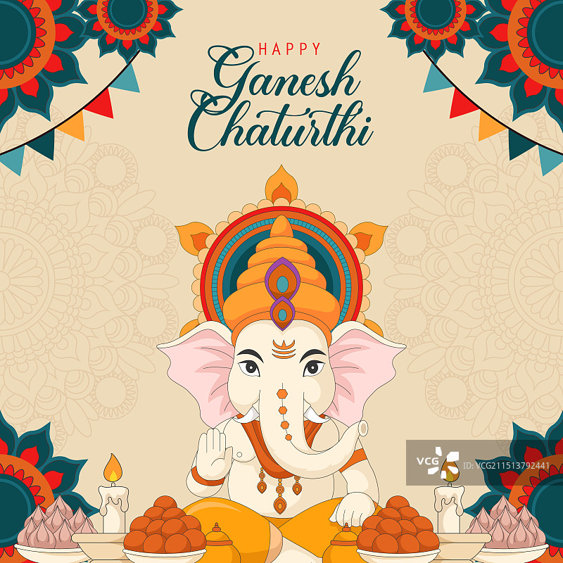 伽内什节快乐背景图片素材