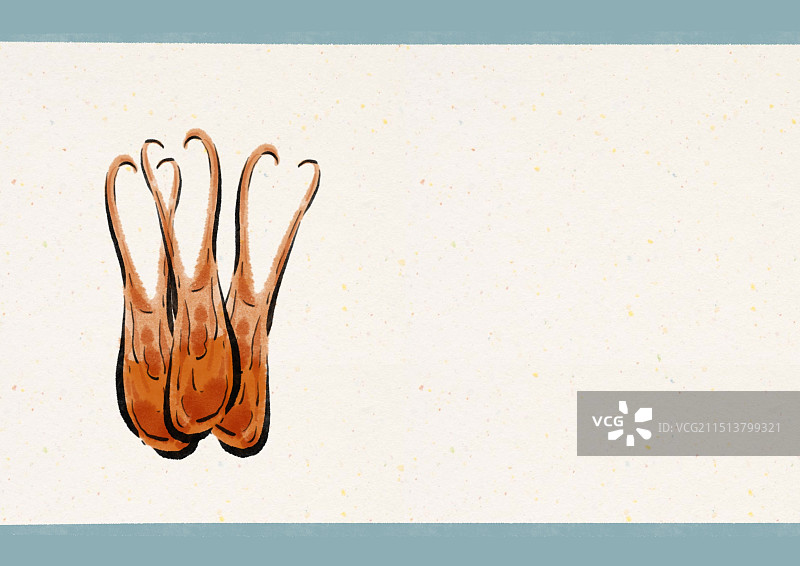 国潮风温州美食插画-鸭舌图片素材