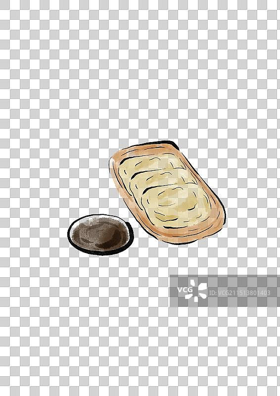 国潮风温州美食插画元素-鱼饼图片素材