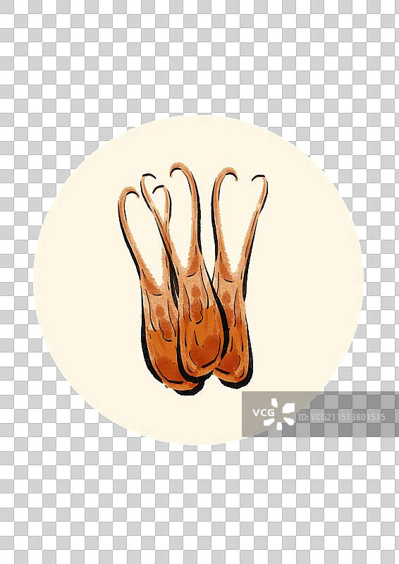 国潮风温州美食插画元素-鸭舌图片素材