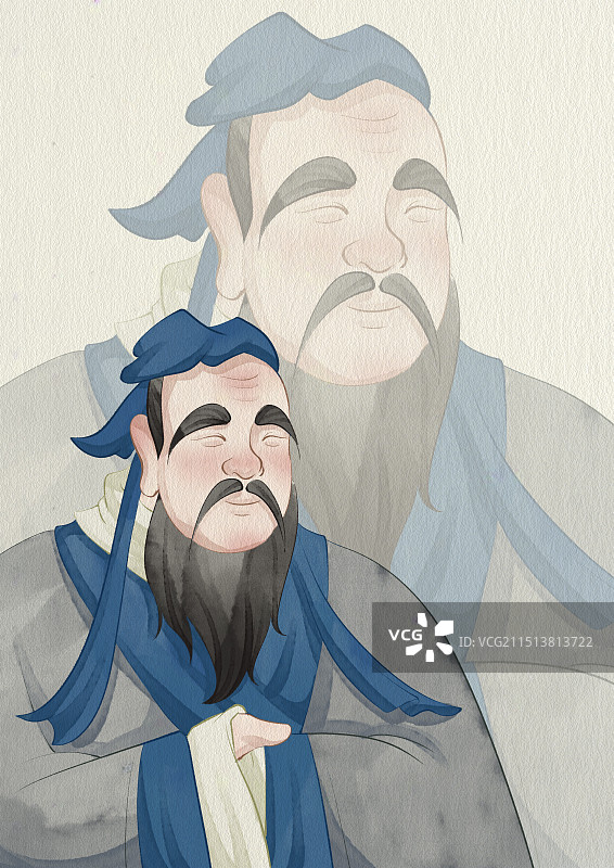 孔子插图图片素材