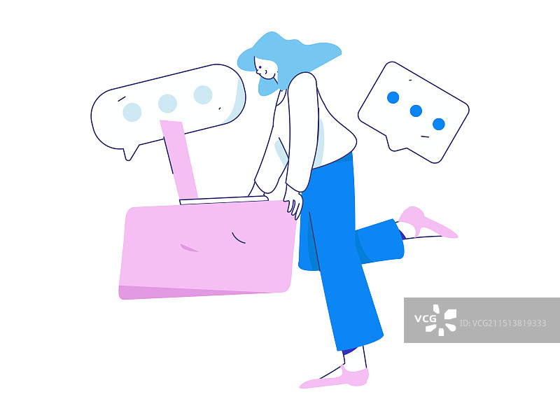 与咨询顾问进行沟通扁平矢量人物概念运营手绘插画图片素材