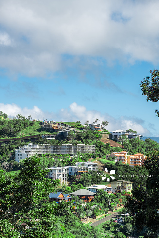 山坡上的房子图片素材