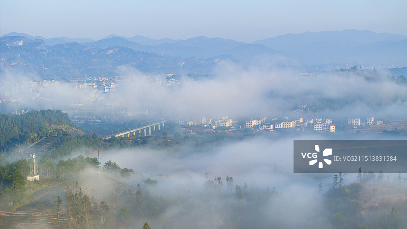 武夷山市-城市云景图片素材