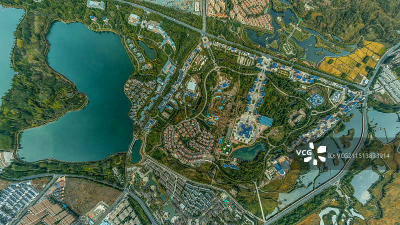 航拍张掖新区图片素材