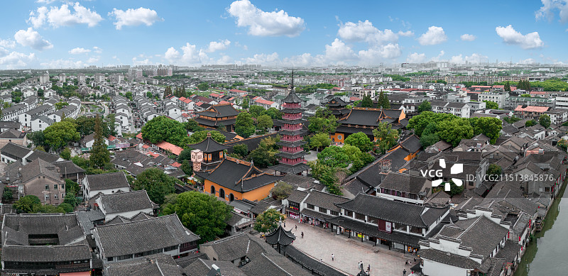 昆山千灯古镇全景图片素材